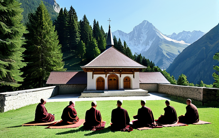 명상적 여행의 목적지 선택 - Serene Mountain Monastery**

"A peaceful mountain monastery nestled high in the French Alps, surroun...