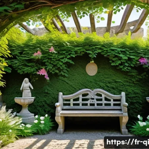Home 33 명상적 여행의 포토 스팟 소개 - A serene secret garden in a French city, surrounded by tall ancient stone walls and hidden behind a ...